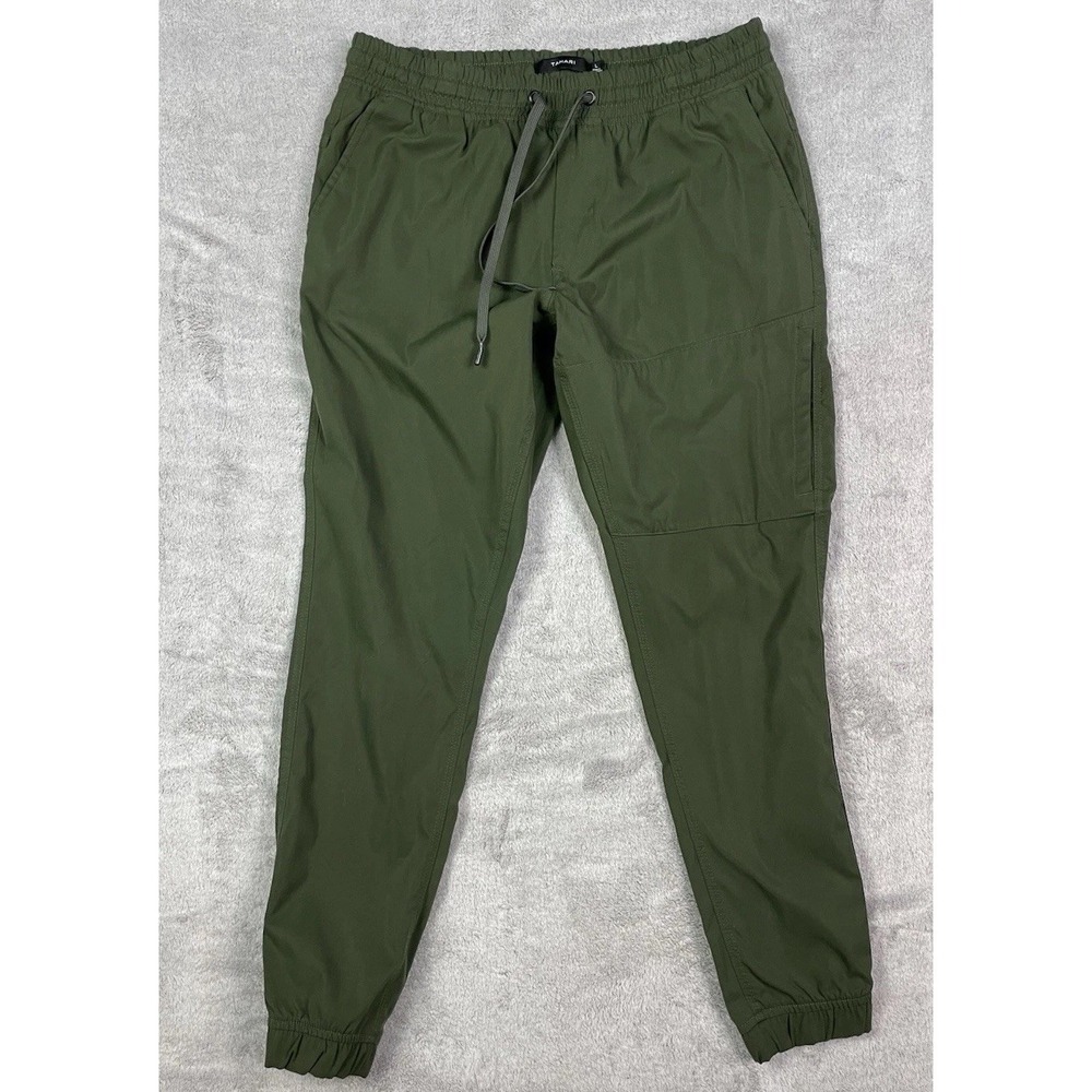 Tahari Men's Jogger Pants Size L Olive Green Cargo Athletic Running Athleisure